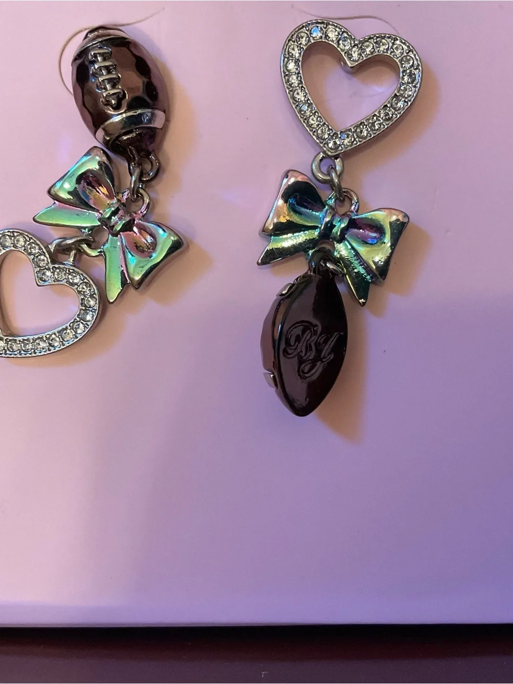 Betsey Johnson Football Mismatched Earrings - New in Box
